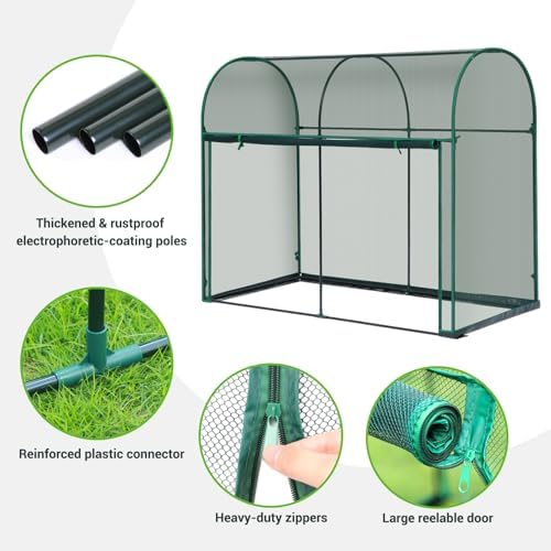 ohuhu crop cages for garden plant: 6x3x5 ft, side view