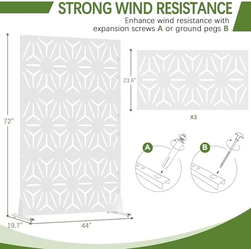 cofar metal privacy screen outdoor 72" h×44" w shown in use