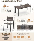 outdoor dining set, aluminum & hdps outdooor table shown in use
