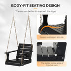 vingli 2.2ft hdpe porch swing with cup holder showing dimensions