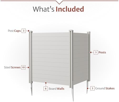 enclo premium white vinyl privacy screen, diy no showing dimensions