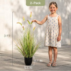 3ft artificial foxtail grass plants, faux grass indoor, side view