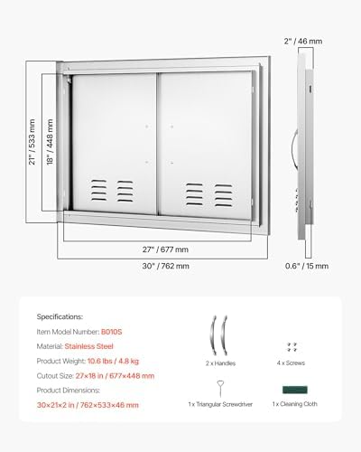 vevor outdoor kitchen doors 30w x 21h inch on a desk or shelf