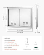 vevor outdoor kitchen doors 30w x 21h inch on a desk or shelf