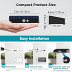 kolpop 16 Pack Solar Fence Lights Outdoor with 3 Modes Motion Sensor,IP65 Waterproof Fence Lights Solar Powered,1200mAh 60LM Bright LED Solar Lights for Fence,Patio,Backyard,Wall,Garden(Cool White)