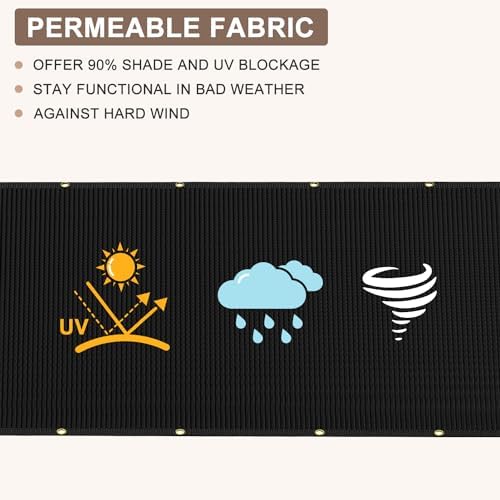 privacy fence screen 170gsm 4x25 ft heavy duty, side view