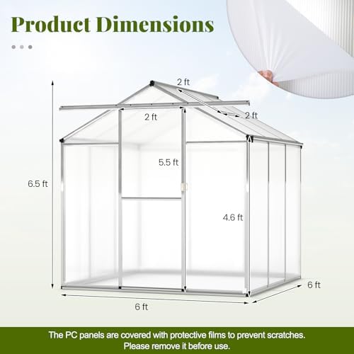 happygrill greenhouse, 6 x 6 x 6.5 ft, view 9