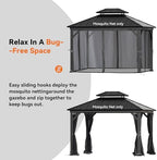 covered outdoor gazebo mosquito netting replacement universal 4-panel, front angle view