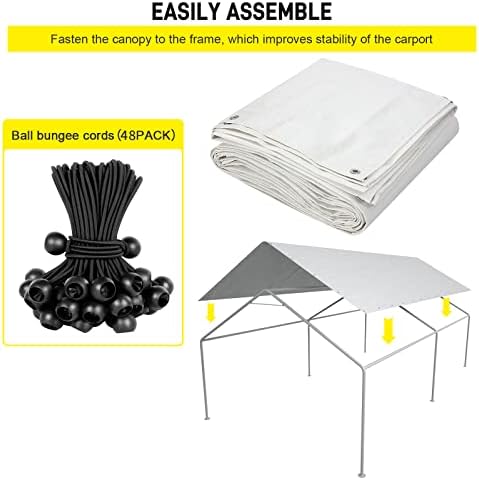 20 ft carport replacement canopy cover garage top, close-up detail