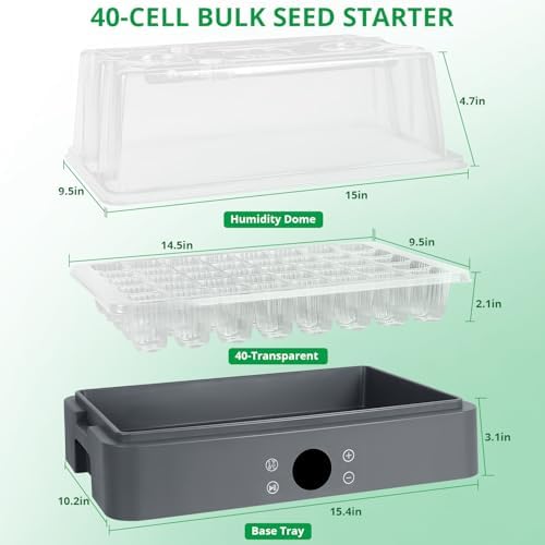 sondiko seed starter tray with grow light, heated shown in use
