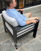 layinsun outdoor aluminum furniture set with fire pit on a desk or shelf