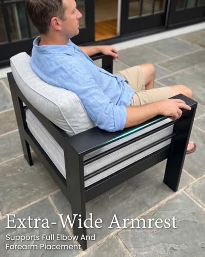 layinsun outdoor aluminum furniture set with fire pit on a desk or shelf