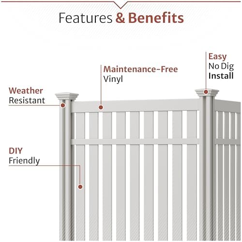 enclo hartford privacy screen, white vinyl diy no, close-up detail
