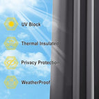 nicetown 2 panels grey blackout outdoor curtains for, package contents
