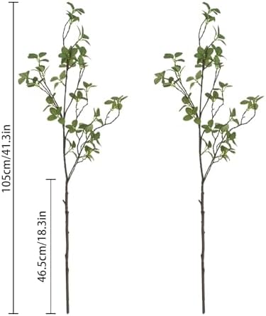 41” artificial greenery stems, long fake plant twigs showing dimensions