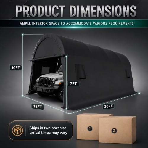cobizi carport 12x20 heavy duty storage shelter shed, package contents