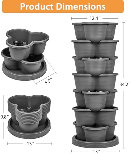 vecelo 7 tier vertical garden planter, self watering shown in use