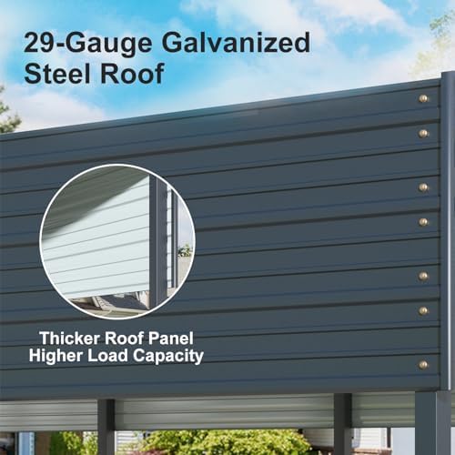 12×20 ft carport, 2"x2" reinforced frame & 29-gauge, package contents