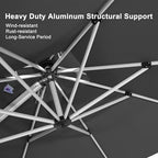 purple leaf cantilever outdoor umbrella 9' x 9', close-up detail
