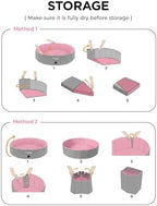 Furrybaby Foldable Dog Pool Non-Slip Hard Bath Tub Indoor Outdoor Pets Kids | Collapsible rigid dog pool with non-slip PVC, durable hard plastic tub, portable indoor & outdoor use for pets and kids, pink