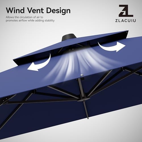 9x12ft navy blue cantilever outdoor patio umbrella with on a desk or shelf