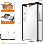 bstrip greenhouse cover with base tray, 30.7x14.5x57.8in shown in use