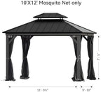 covered outdoor gazebo mosquito netting replacement universal 4-panel, view 9