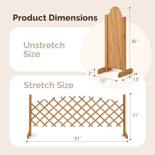 vingli 2pcs expandable garden fence with arched top, side view