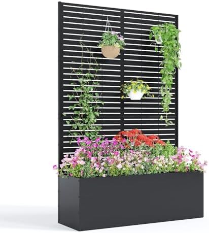 garveelife metal planter box with trellis 71"x47"x16", with on a desk or shelf