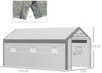 outsunny 20' x 10' x 9' walk-in greenhouse on a desk or shelf