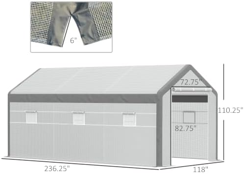 outsunny 20' x 10' x 9' walk-in greenhouse on a desk or shelf