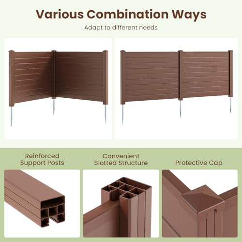 s afstar 2 panels outdoor privacy fence, 48” showing dimensions