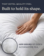 beckham hotel collection bed pillows king size set, close-up detail