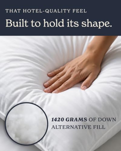 beckham hotel collection bed pillows king size set, close-up detail