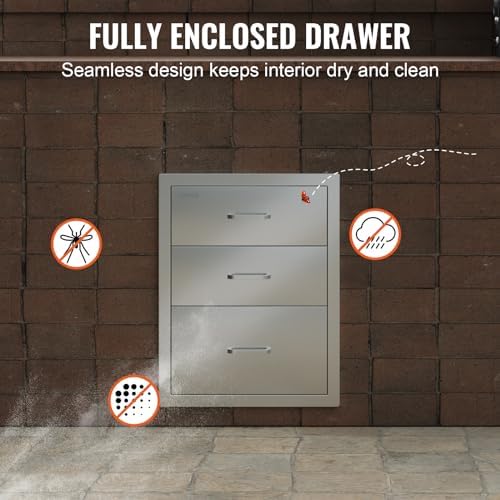 vevor outdoor kitchen drawers 18"w x 23"h x, front angle view