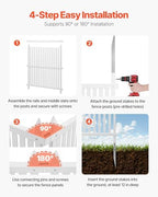 vevor 2 panels outdoor privacy screen, 36 x, side view