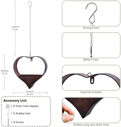 metal plant hangers indoor and outdoor: birthday gifts, side view