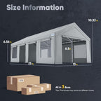 quictent heavy duty 13x25 ft carports with side, package contents