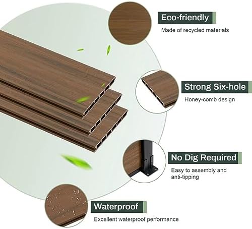 mondaria privacy fence panels for outside,6ft(w) x 6ft(h) showing dimensions