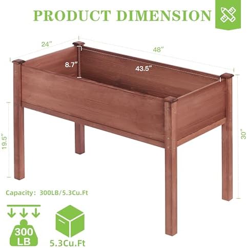 soliwood set of 2 raised garden bed with, close-up detail