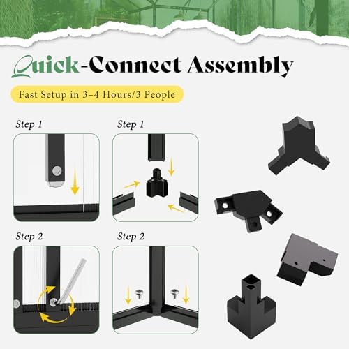 amerlife 16.8 x 12 x 7-ft t-shaped walk-in, close-up detail