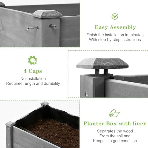 raised garden bed with legs, 48×24×30 cedar wood, package contents