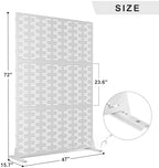 elevens metal outdoor privacy screen, freestanding outdoor divider shown in use