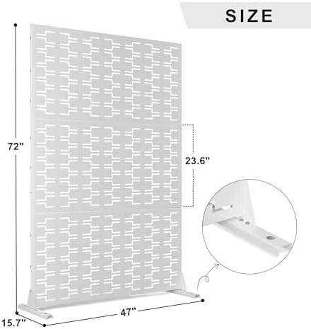 elevens metal outdoor privacy screen, freestanding outdoor divider shown in use