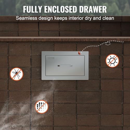vevor outdoor kitchen drawers 14"w x 8.5"h x, front angle view