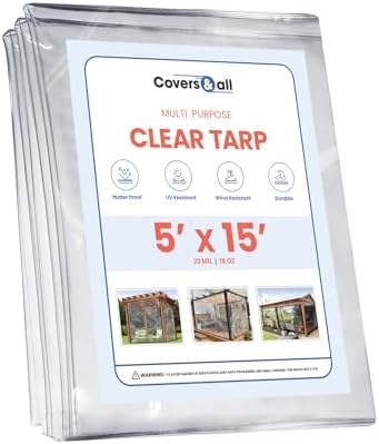 covers & all heavy duty clear vinyl tarp, front angle view