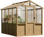 aoxun 6x8 ft wooden greenhouse for outdoors, 6mm, main product view