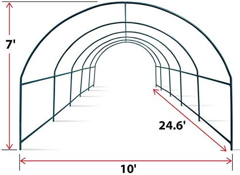 yardgrow greenhouse frames for larger hot garden house, side view