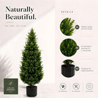 48-inch artificial cypress (2 packs) - uv-resistant artificial, side view