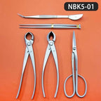bonsai tools 5-piece alloy steel bonsai tool kit, close-up detail